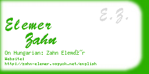 elemer zahn business card
